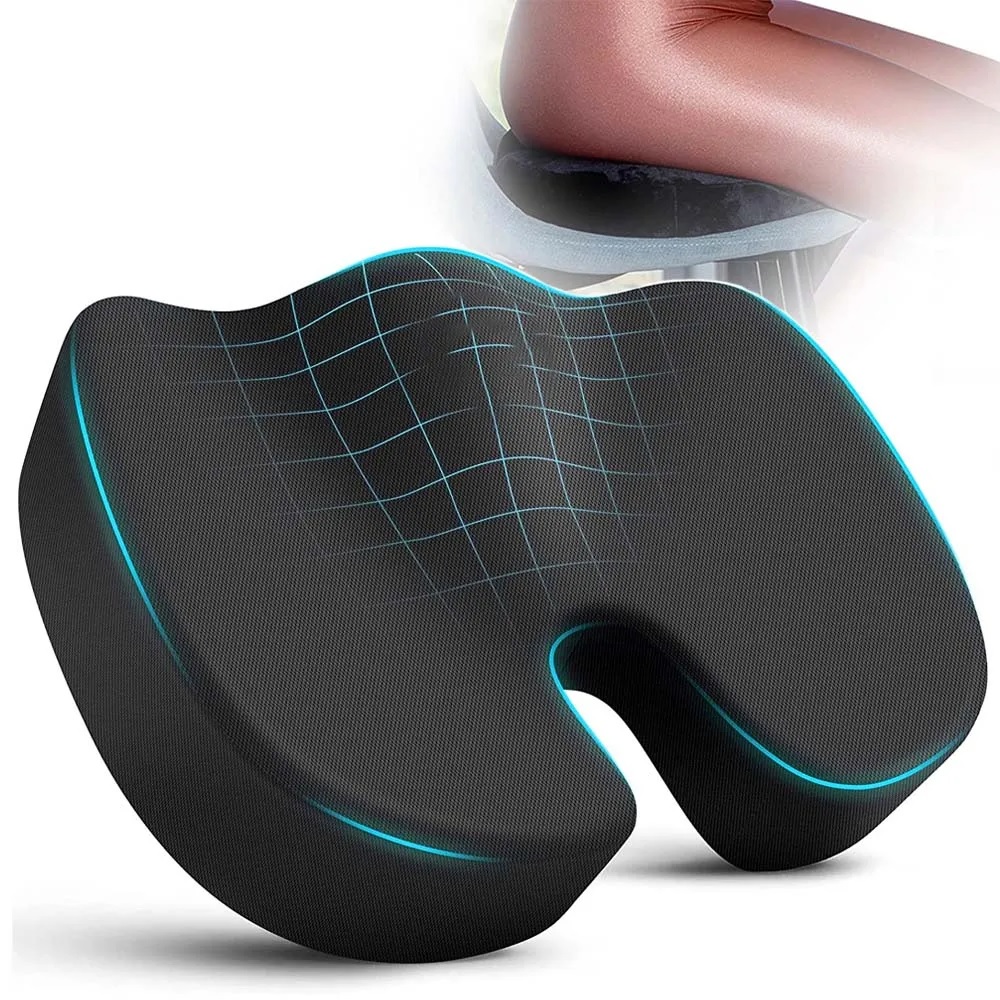 Ортопедична анатомична възглавница за сядане за седалка офис или столче за кола с мемори пяна против болки в гърба и кръста