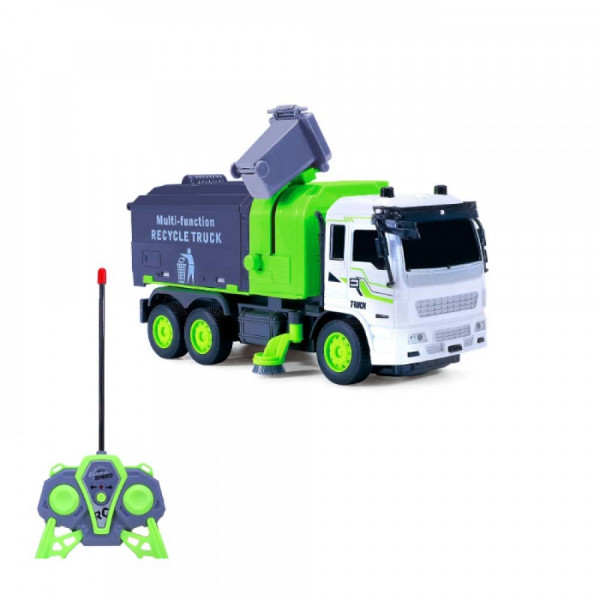 Боклукчийски камион с контейнер играчка с дистанционно и светлинки