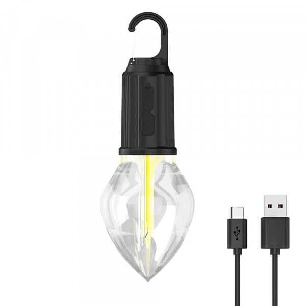 Къмпинг лампа на кука с 3 режима на работа - акумулаторна аварийна крушка, топла светлина, T03