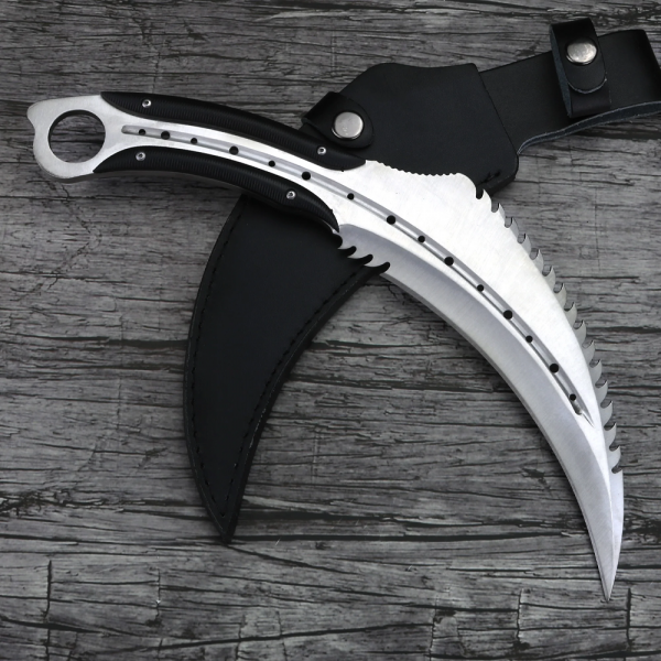 Огромен тактически нож карамбит EAGLE метален с G10 дръжка и кания, стомана 8cr18mov