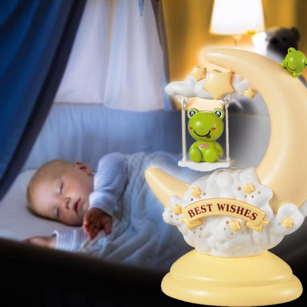Вълшебна LED детска лампа FROG MOON LAMP - BEST WISHES GL1803, настолна, BF23