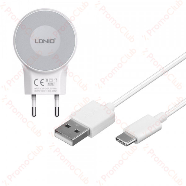 220V Зарядно LDNIO A2269 2.1A USB към Type-C