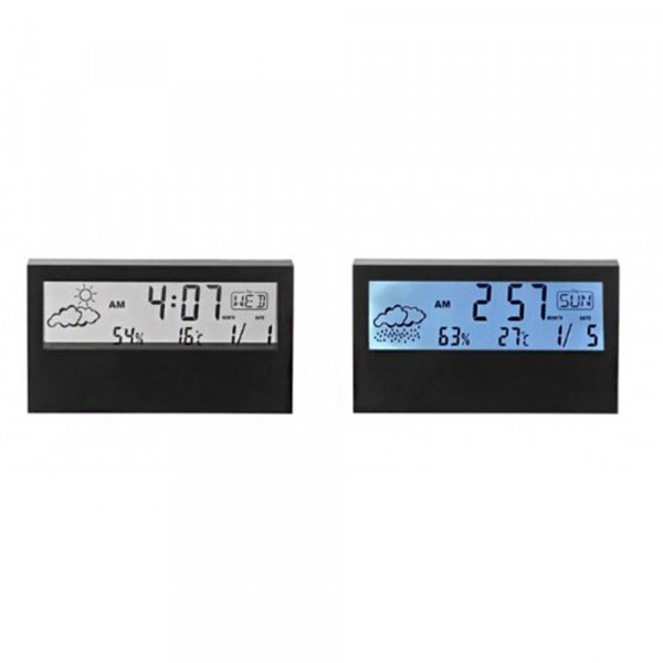 Дигитален прозрачен LED часовник Будилник - Черен 618G