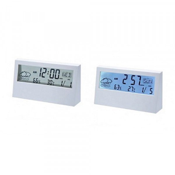 Дигитален прозрачен LED часовник Будилник - Бял 618G