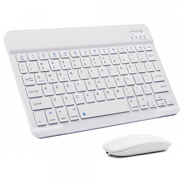 Комплект Bluetooth безжична ултра тънка клавиатура с мишка YL-01 - Бял