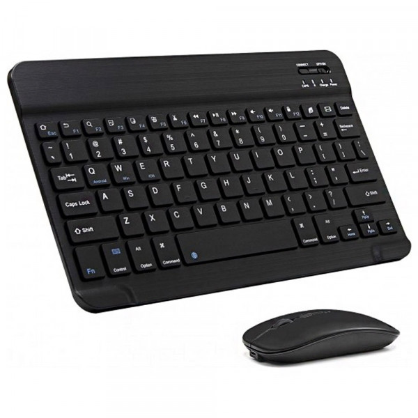 Комплект Bluetooth безжична ултра тънка клавиатура с мишка YL-01 - Черен