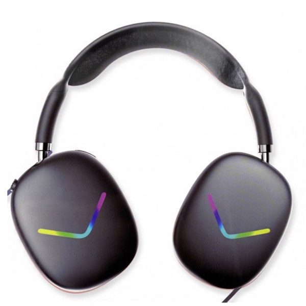 Слушалки за компютър с LED осветление APJ01 - Черен