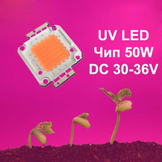 UV LED Светодиоден чип за растения 50W