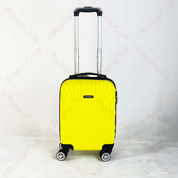 Твърд авио куфар - спинър за ръчен багаж с 4 колела и телескопична дръжка, ABS TRANSIT WAVE със свалящи се колела
