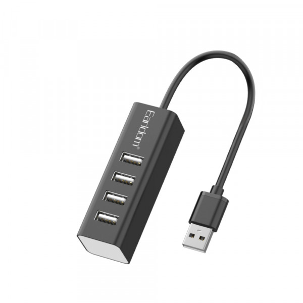 USB хъб Earldom ET-HUB14, USB 2.0, 4 Порта, Черен - 12067