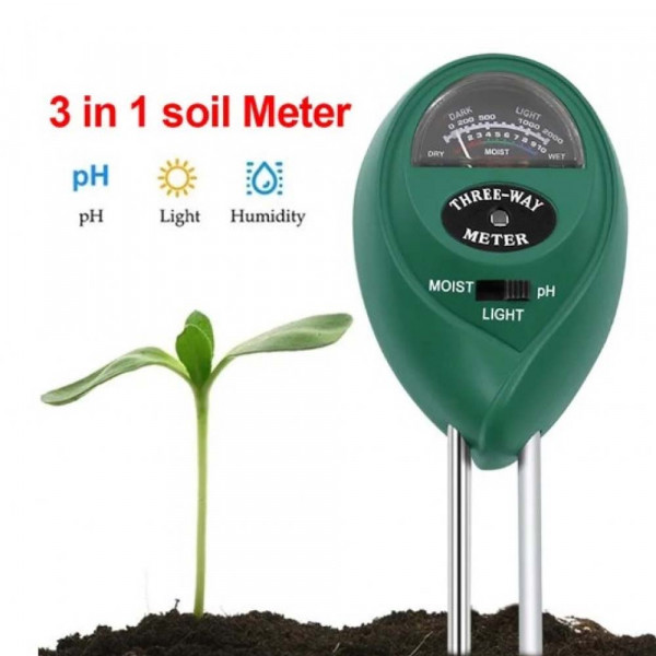 3в1 Градински pH тестер и уред за измерване на влажност и слънчевата светлина на почва и разстенията AH-2