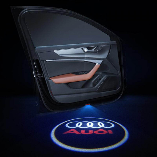 Безжични AUDI странични светлини за врата на кола JQ-666, 2 броя, LED лого