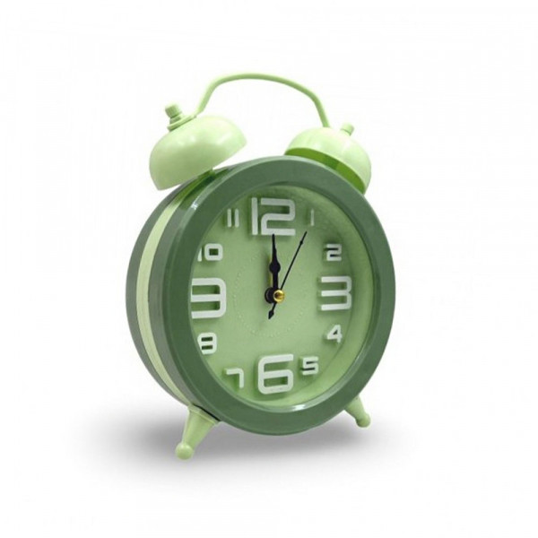 Настолен часовник с будилник и големи цифри -  Зелен CD259