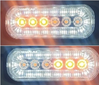 24LED Лед Диоден 12-24V Габарит Маркер Токос с бяла светлина + аварийна блиц оранжева светлина мигаща за камион бус ван каравана платформа кемпер пътна помощ