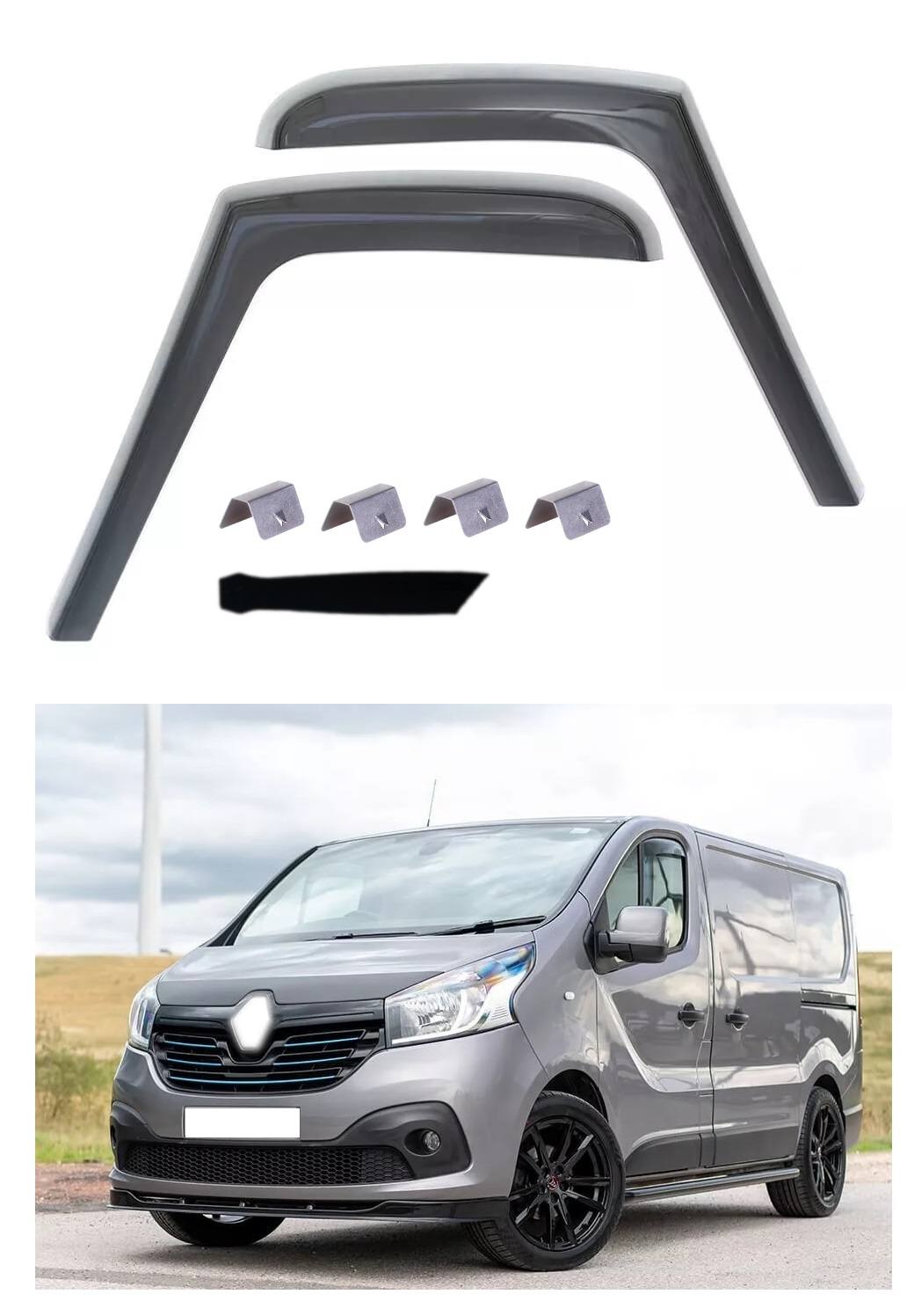Комплект от 2бр. ветробрани за Renault Рено TRAFIC X82, Opel Опел VIVARO X82