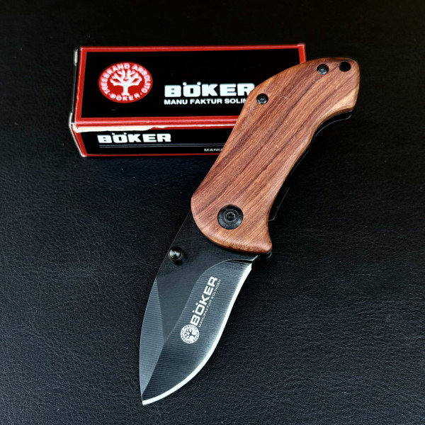 Сгъваем мини нож BOKER by Solingen, с дървена дръжка