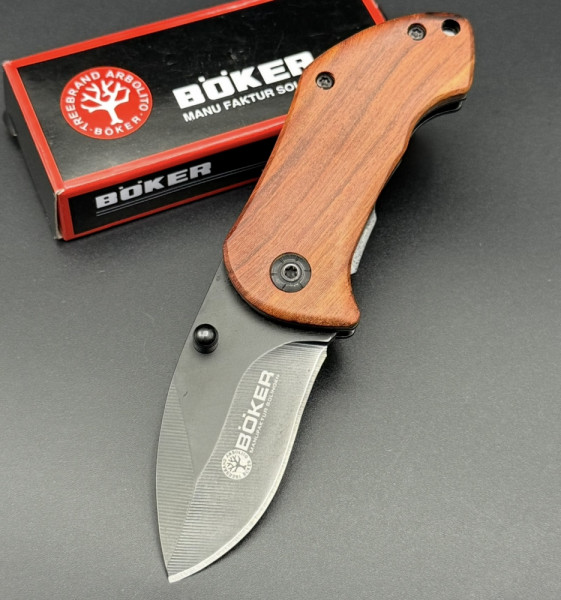 Сгъваем мини нож BOKER by Solingen, с дървена дръжка