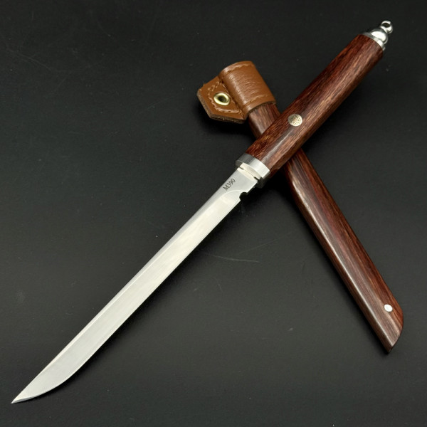 Японски нож Shinobi, тайно оръжие на нинджите, инструментална стомана M390,  кания палисандър