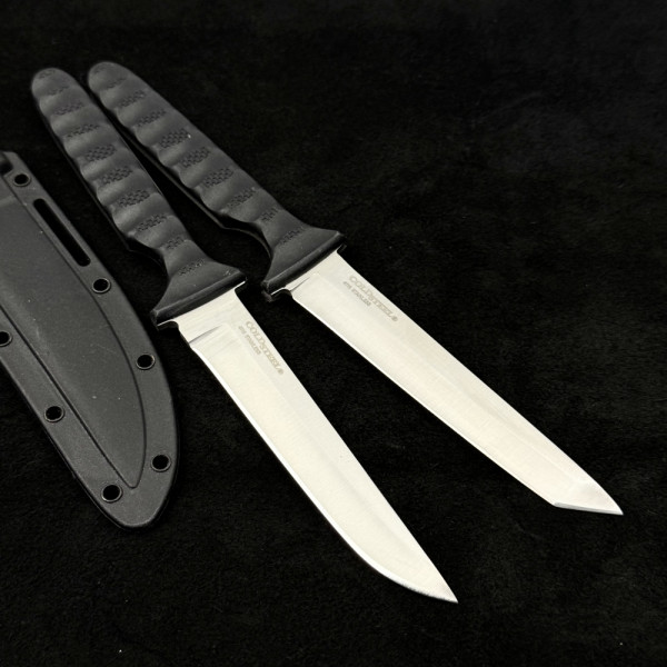 Лек тактически нож Cold Steel SPIKE CLIP,fulltang, стомана 440А, твърда кания и верижка за врат