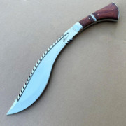 Огромен непалски ловен нож KHUKURI The DESTRPYER, стомана  420 фултанг, тегло 879 гр., кожена кания