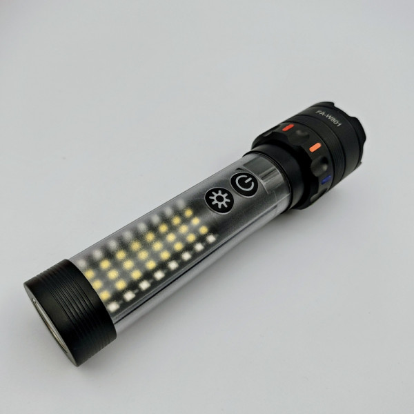 🔦 МОЩЕН ТАКТИЧЕСКИ LED ФЕНЕР COB LIGHT 3800– 3800LM, 35W, СЪС СТРАНИЧНО COB ОСВЕТЛЕНИЕ И TYPE-C ЗАРЕЖДАНЕ, блиц светлини - W801