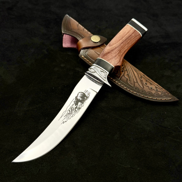 Ловен нож WPKOPYA 207 HUNTING BEAR, стомана 5CR13, кожена кания