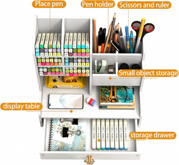 Премиум Дървен Органайзер – 12 отделения за съхранение, лесен монтаж и модерен дизайн! Цвят - бял