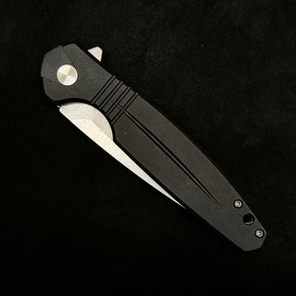 Полуавтоматичен сгъваем нож BEAR 1722-2 с палец за отваряне, стомана D2, дръжка G10, кутия