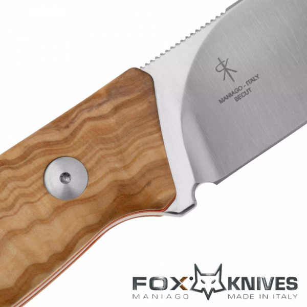 Туристически супер нож/ ловен нож Fox Knives RIFLE - RECEIVER, стомана Becut, дръжка маслиново дърво