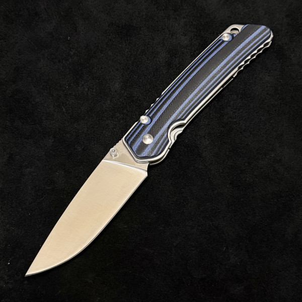 Сгъваем нож BEAR 1617-2 BLUE с палец за отваряне, стомана D2, дръжка G10, кутия