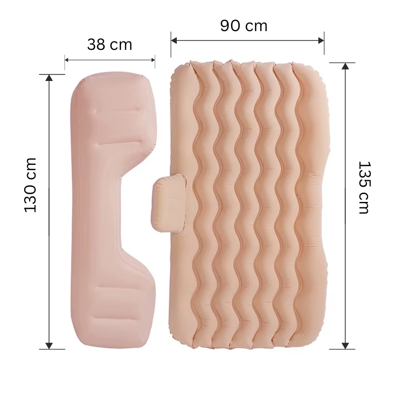 Надуваем матрак за задна седалка на автомобил с помпа и възглавници - за пътуване и къмпинг