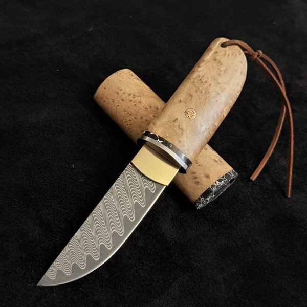 Традиционен японски работен нож Kogatana, твърда дамаска стомана