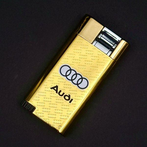 Запалка AUDI GOLD, метален корпус, газ, ветроупорна дюза
