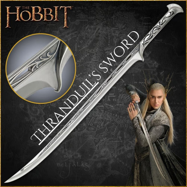 Мечът на елфическият крал Трандуил от Властелинът на пръстените и Хобит, реплика 1:1, 95 sm, с поставка за стена