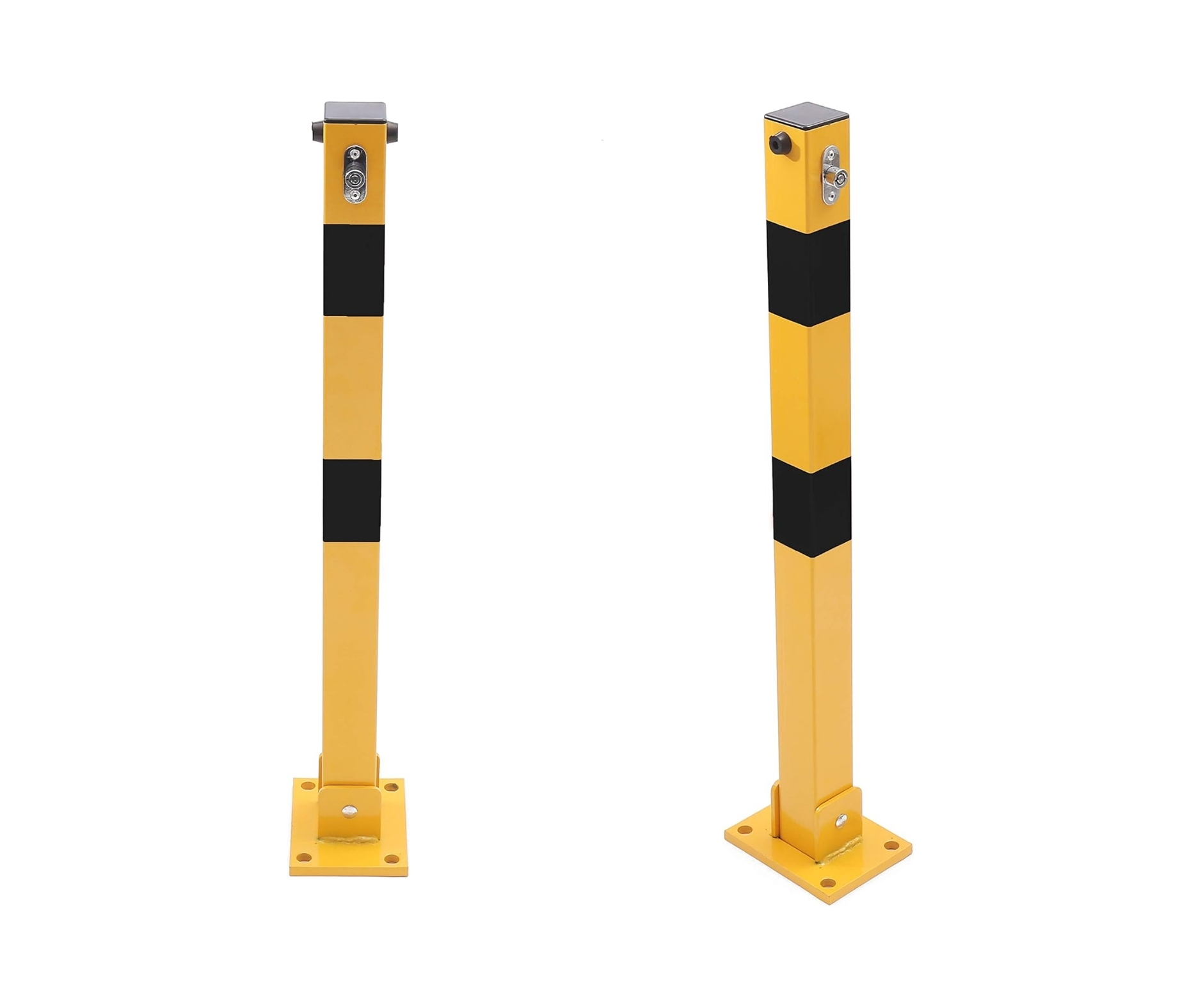 Сгъваем стоманен стълб / колче за ограничаване на паркоместа със заключваща система – 62 см, 3 ключа