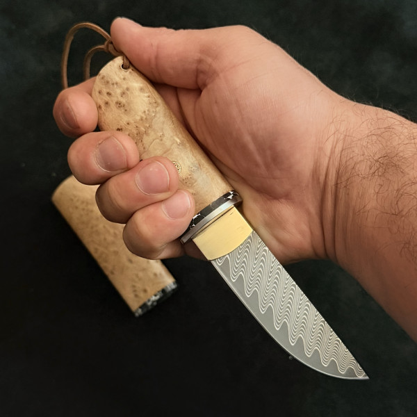 Традиционен японски работен нож Kogatana, твърда дамаска стомана