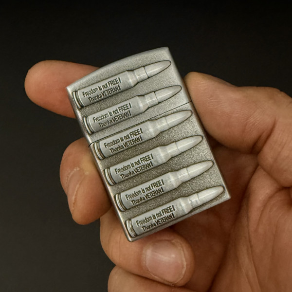 Класна метална запалка SIX BULLETS ,#1126,  класически дизайн, на газ с камъче и подаръчна кутия