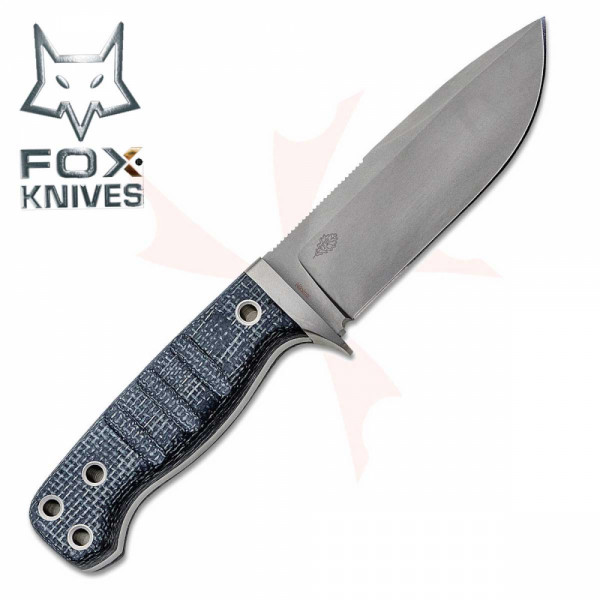 Масивен ловен нож FOX FX-103 Niolox, фултанг, микарта и кожена кания