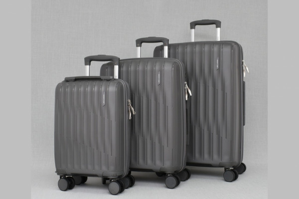 Комплект авио куфари 3 броя спинъри от най-висок клас полипропилен 16",20",24" - GREY - 1033