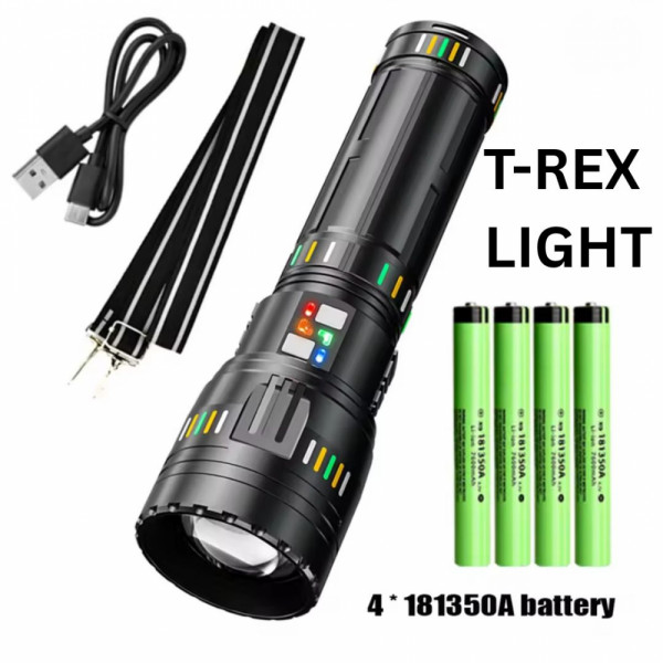 🔦 МОЩЕН АЛУМИНИЕВ LED ФЕНЕР T-REX LIGHT  FA-G02 с функция външна батерия - GOZ