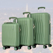 Комплект авио куфари 3 броя спинъри от най-висок клас полипропилен 16",20",24" - GREEN - 1033