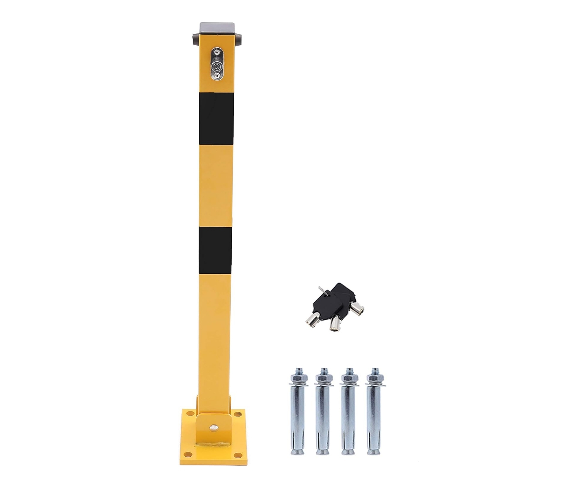 Сгъваем стоманен стълб / колче за ограничаване на паркоместа със заключваща система – 62 см, 3 ключа