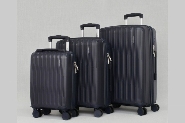 Комплект авио куфари 3 броя спинъри от най-висок клас полипропилен 16",20",24" - DARK BLUE - 1033