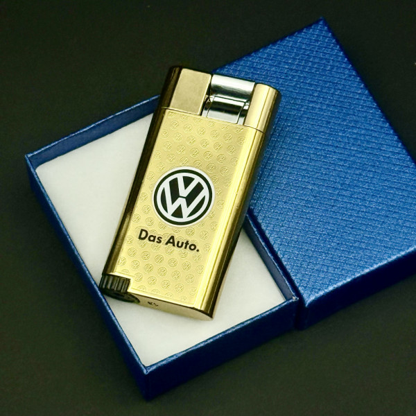 Запалка Volkswagen GOLD, метален корпус, газ, ветроупорна дюза