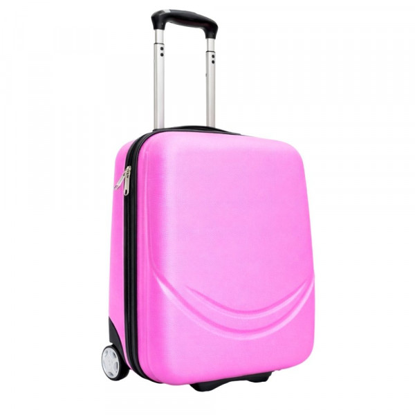 Твърд ABS АВИО куфар за ръчен багаж TRANSIT PINK  42/32/16 см
