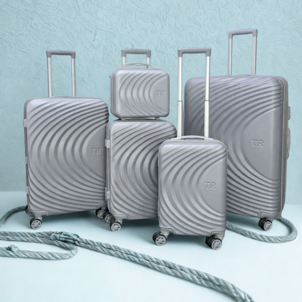 Висок клас авио спинъри ТR SILVER ABS- 5 броя, разширяващи се, четири въртящи колелца,заключване с цифров шифър, всички екстри, куфари
