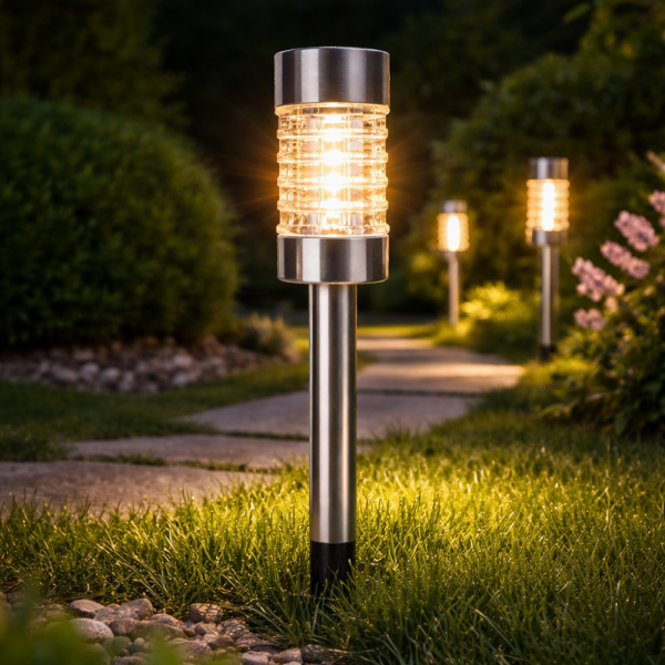 Иновативна LED соларна лампа SOLARIS GARDEN LIGHT със стъклен цилиндър за повече осветеност