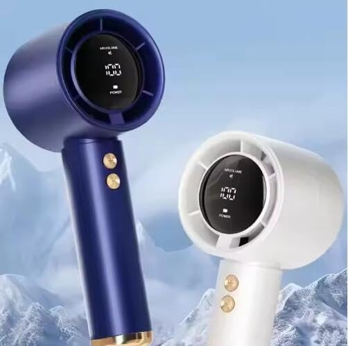 ⚡ Турбо мини вентилатор със 100 скорости, LED дисплей и USB зареждане – силен въздушен поток-N68