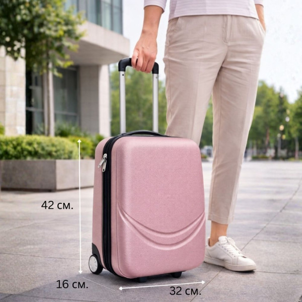 Твърд ABS АВИО куфар за ръчен багаж TRANSIT ROSE 42/32/16 см