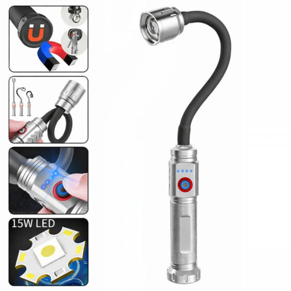 🔦 Мощна ГЪВКАВА LED Работна Лампа SY-1507 за труднодостъпни места, с три режима и силен магнит за закрепване